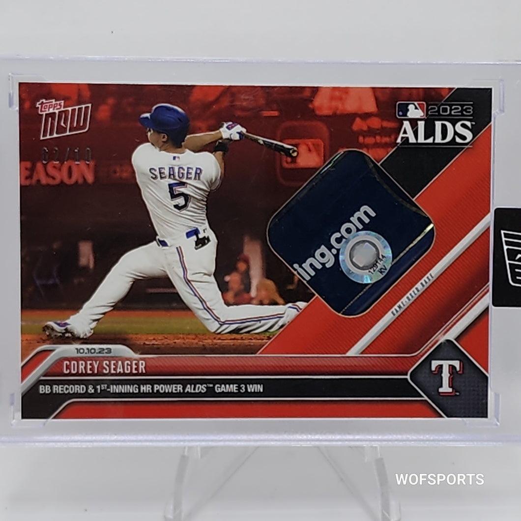 2023 Topps Now #989E Corey Seager Relic 2/10 Texas Rangers