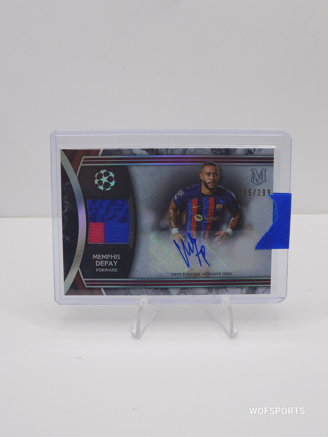 2022-23 Topps Museum Collection UEFA Memphis Depay Autograph Patch Auto #215/299