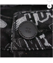 تحميل الصورة إلى عارض المعرض، Homme + Femme Men&#39;s All over Logo Pan Slim fit Stretch Denim Jeans SZ. 38
