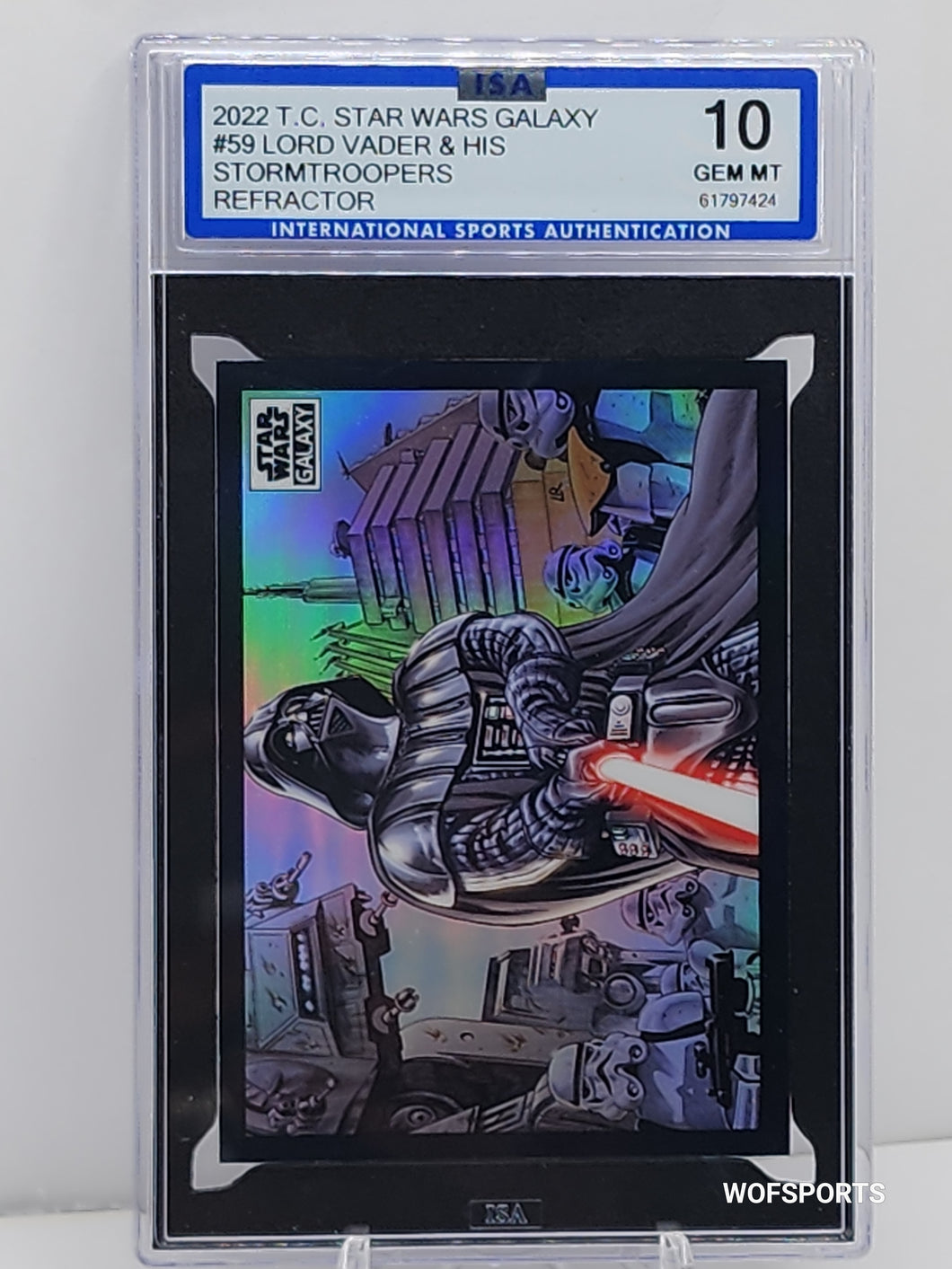 2022 Topps Chrome Star Wars Galaxy #59 Lord Vader & His Stormtroopers Refractor ISA GEM MINT 10