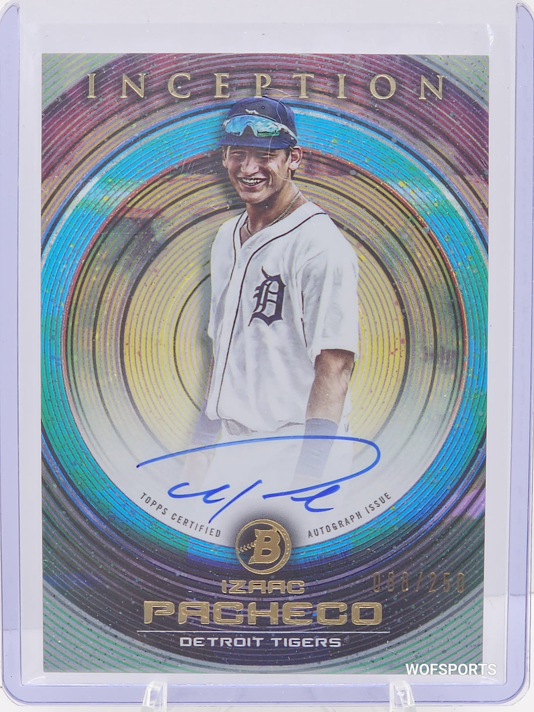 2022 Bowman Inception Auto 88/250 Izaac Pacheco #PA-IP Detroit Tigers
