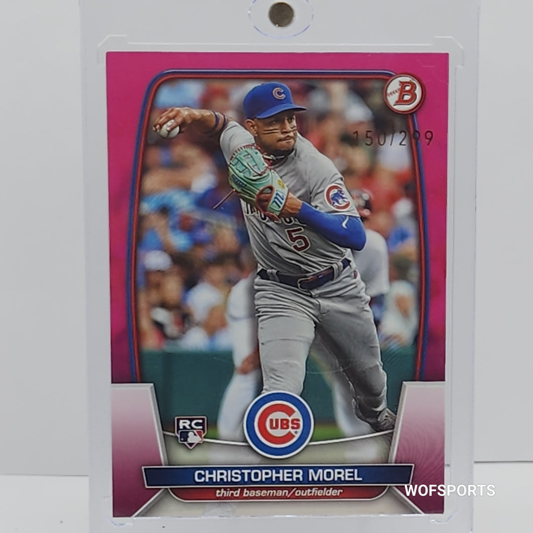 2023 Bowman Fuchsia /299 Christopher Morel #34 Rookie RC Chicago Cubs