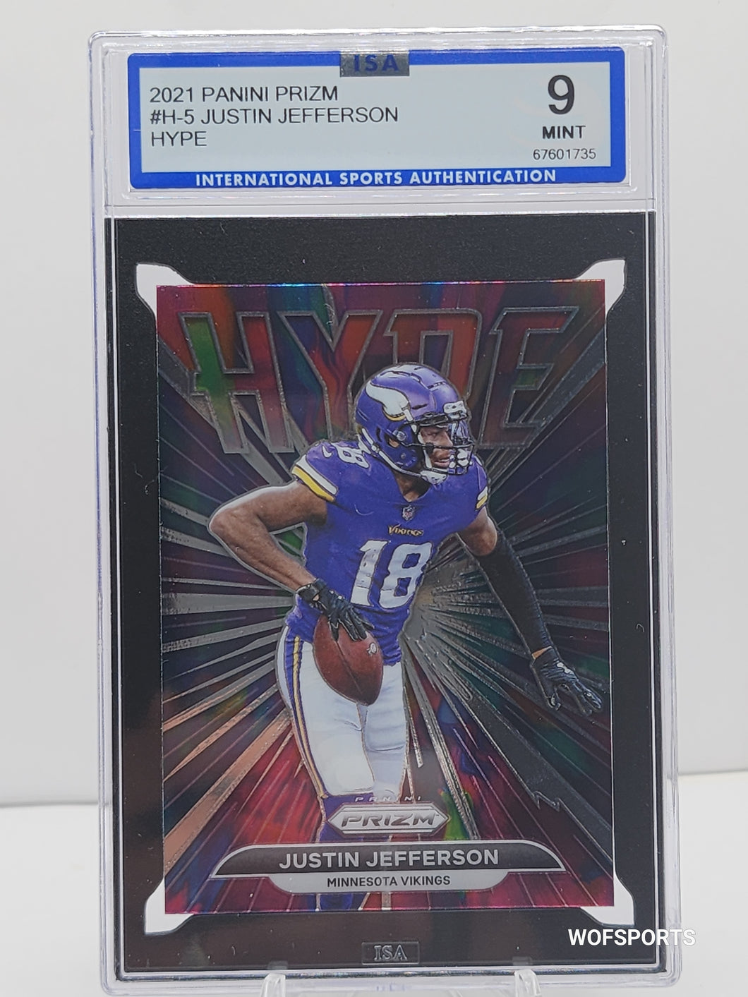 2021 Panini Prizm Hype #H5 JUSTIN JEFFERSON Minnesota Vikings ISA 9 Mint