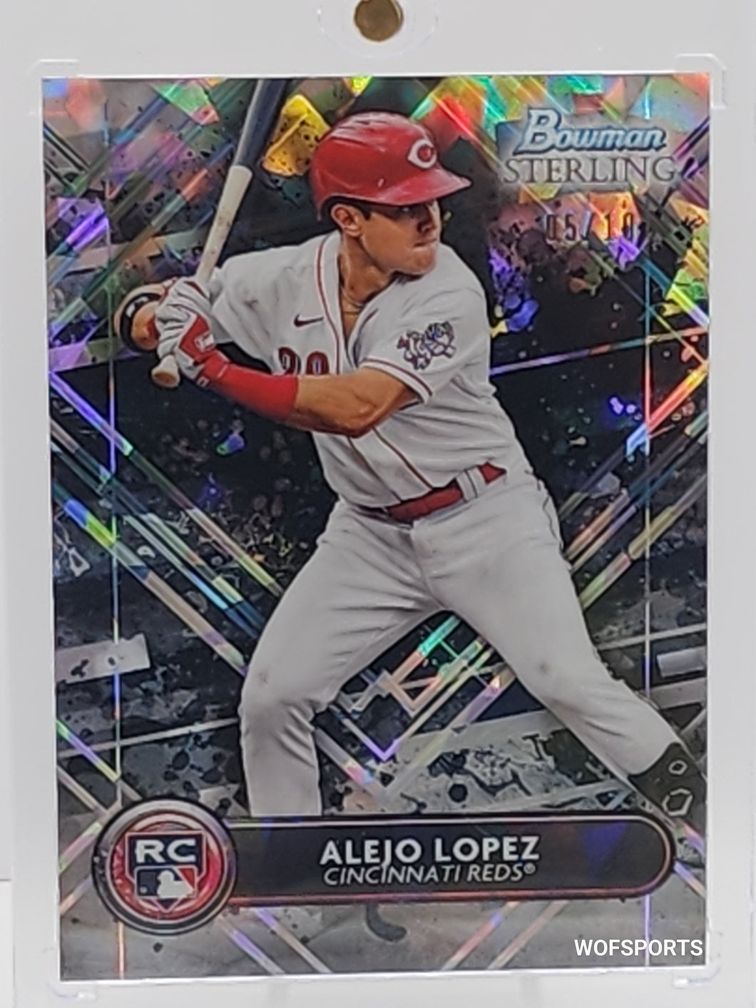 2022 Bowman Sterling Rookie Black Atomic 5/10 Alejo Lopez RC #BSR-39 Cincinnati Reds