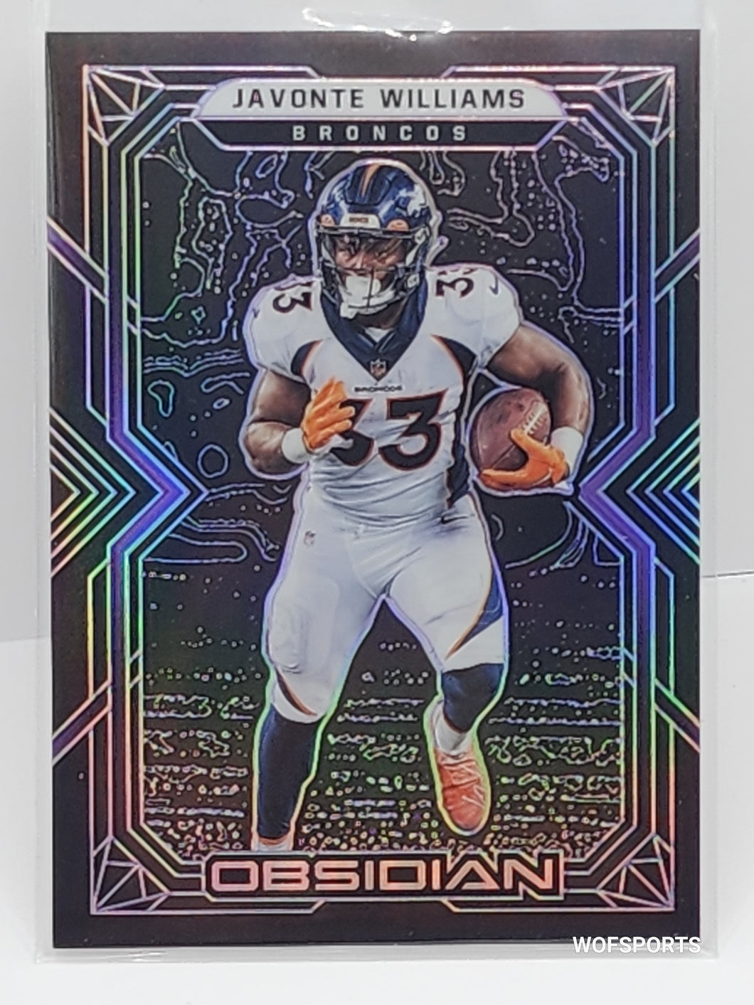 2022 Panini Obsidian Electric Etch Purple 63/100 Javonte Williams #35