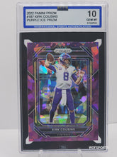 Load image into Gallery viewer, 2022 Panini Purple Ice Prizm #187 Kirk Cousins 125/225 Minnesota Vikings ISA 10 Gem Mint
