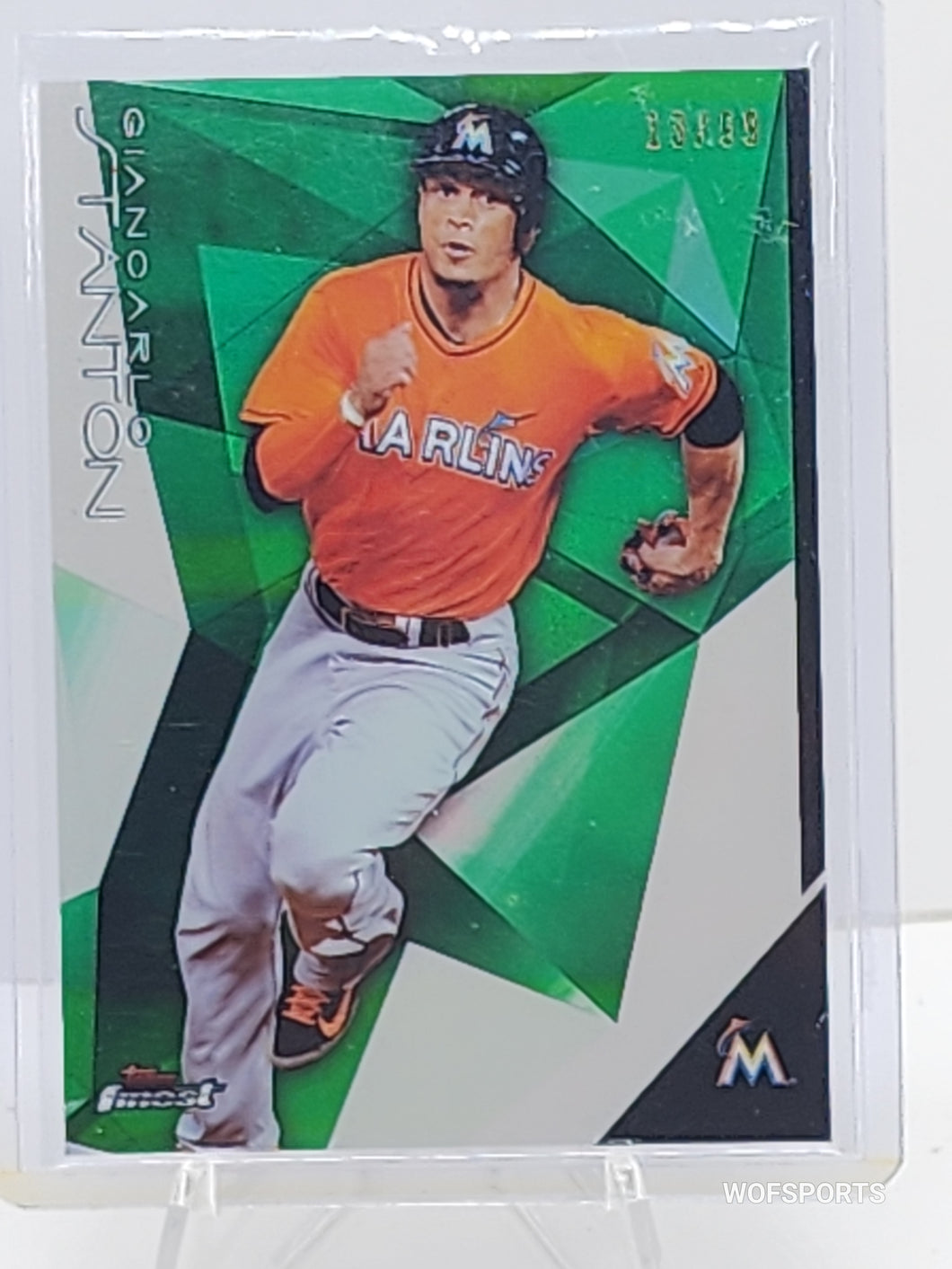 2015 TOPPS Finest Green Refractor /99 Giancarlo Stanton #19 Miami Marlins