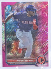 تحميل الصورة إلى عارض المعرض، 2022 Bowman Chrome Pink Shimmer Refractor /199 Jhonkensy Noel #BCP-226 Guardians
