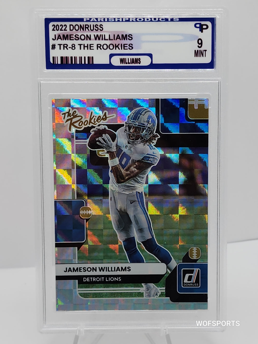 2022 Donruss The Rookies Jameson Williams RC Lions #TR-8 Parish 9 Mint