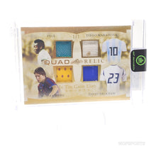 Load image into Gallery viewer, 2022 LEAF IN THE GAME USED SPORTS PELE MARADONA MESSI BECKHAM QUAD RELIC 1/1 HTF
