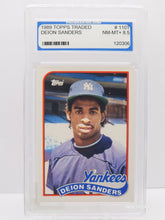 将图片加载到图库查看器，1989 Topps Traded Deion Sanders #110T PGS 8.5 NM-MT New York Yankees
