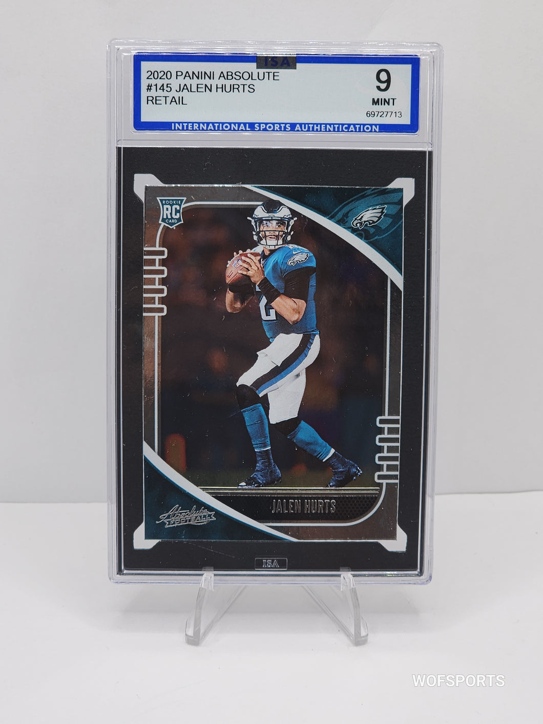 2020 Panini Absolute Retail Rookie Jalen Hurts RC #145 Philadelphia Eagles ISA 9 Mint