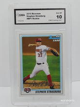 تحميل الصورة إلى عارض المعرض، 2010 Topps Bowman 1st Stephen Strasburg Rookie #BP1 Washington Nationals GMA 10 GEM Mint
