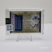 Load image into Gallery viewer, 2022 LEAF IN THE GAME USED SPORTS PELE MARADONA MESSI BECKHAM QUAD RELIC 1/1 HTF
