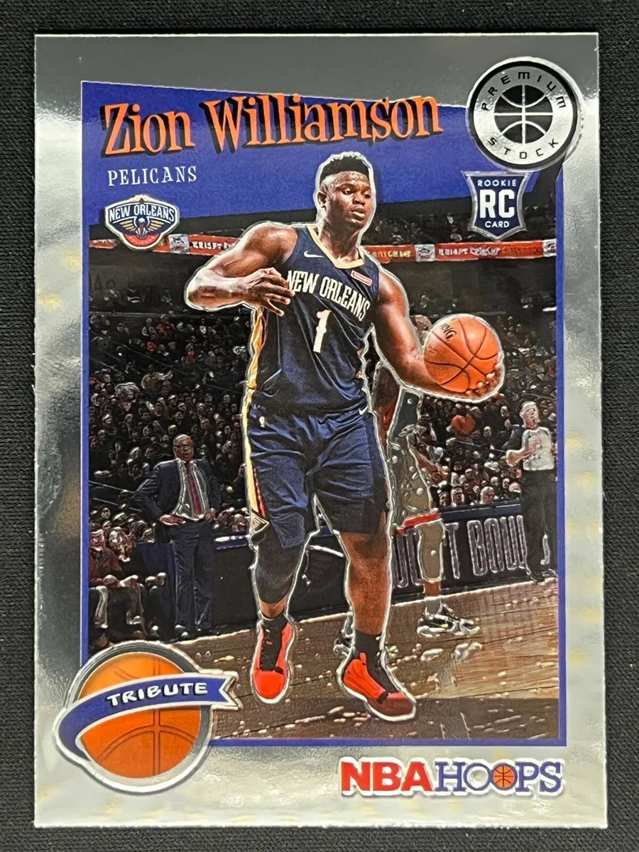 2019-20 Panini Hoops Premium Stock Zion Williamson Rookie #296 New Orleans Pelicans