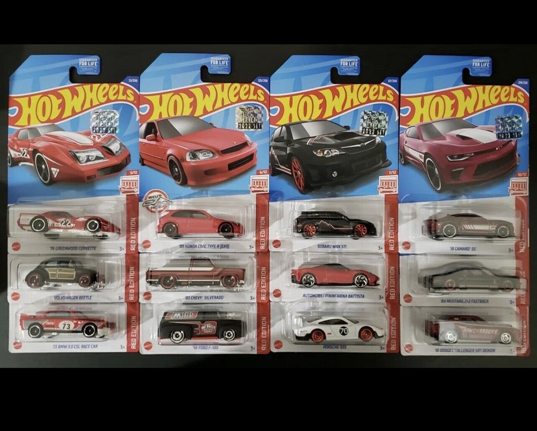 2022 Hot Wheels Factory Set Target Red Edition Complete Set