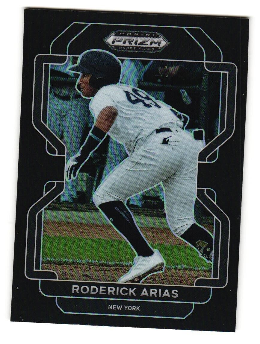 2022 Panini Prizm Draft Pick Roderick Arias Black Prizms #132 New York Yankees 38