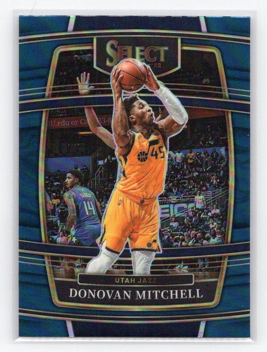 2021-22 Panini Select Donovan Mitchell Blue Prizm #83 Utah Jazz