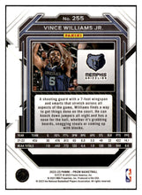 Load image into Gallery viewer, 2022-23 Panini Prizm Vince Williams Jr. Rookie Base #255 Memphis Grizzlies - walk-of-famesports
