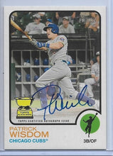 Load image into Gallery viewer, Patrick Wisdom 2022 Topps Heritage High Number Real Ones Auto Card #ROA-PW Chicago Cubs

