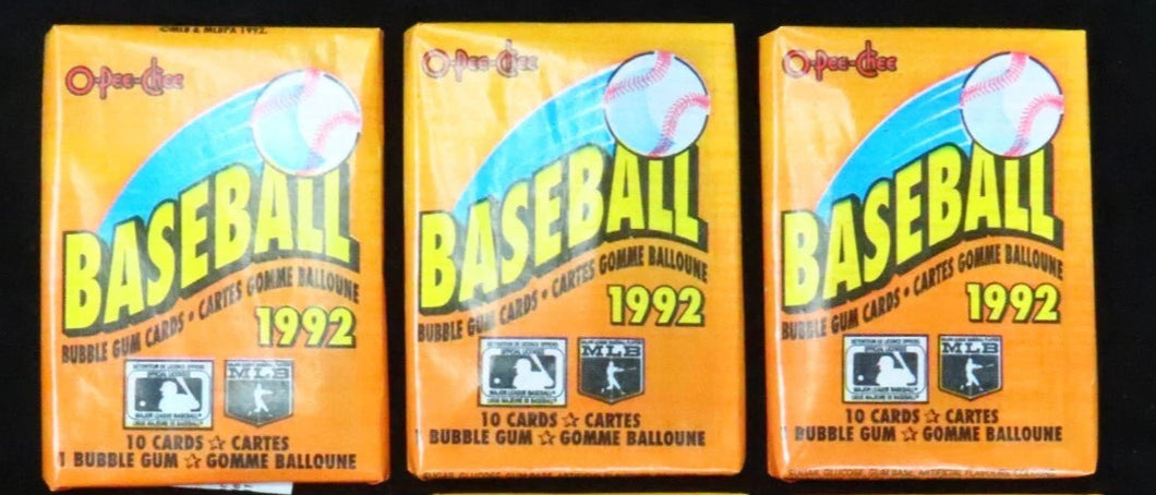 1992 O-PEE-CHEE BASEBALL BUBBLE GUM CARDS PACKS - 4 FACTORY SEALED