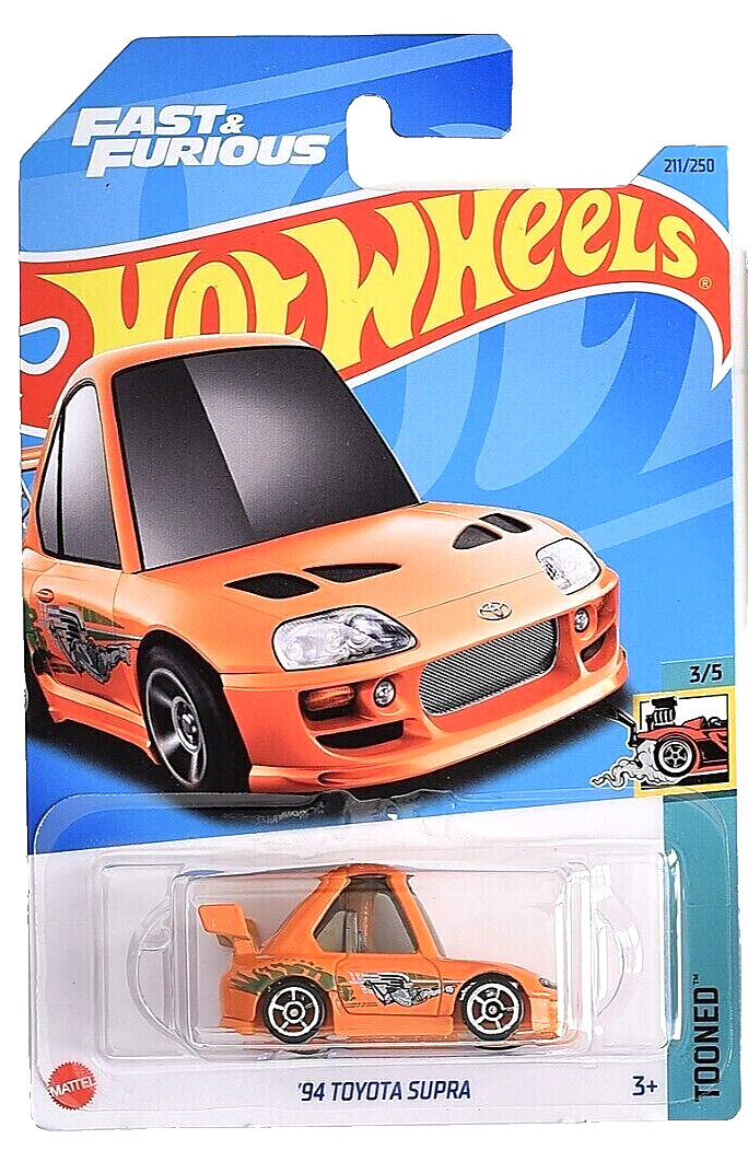 2023 Hot Wheels '94 Toyota Supra Fast & Furious Tooned 5/5, 211/250 New for 2023