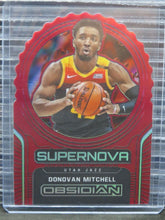 Load image into Gallery viewer, 2020-21 Obsidian Donovan Mitchell Supernova Electric Etch Red Flood SSP #8 Jazz
