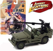 Load image into Gallery viewer, WWII M8 Jeep Willys &quot;Godzilla&quot; Pop Culture Release 1, 1/64 Diecast Model Car by Johnny Lightning
