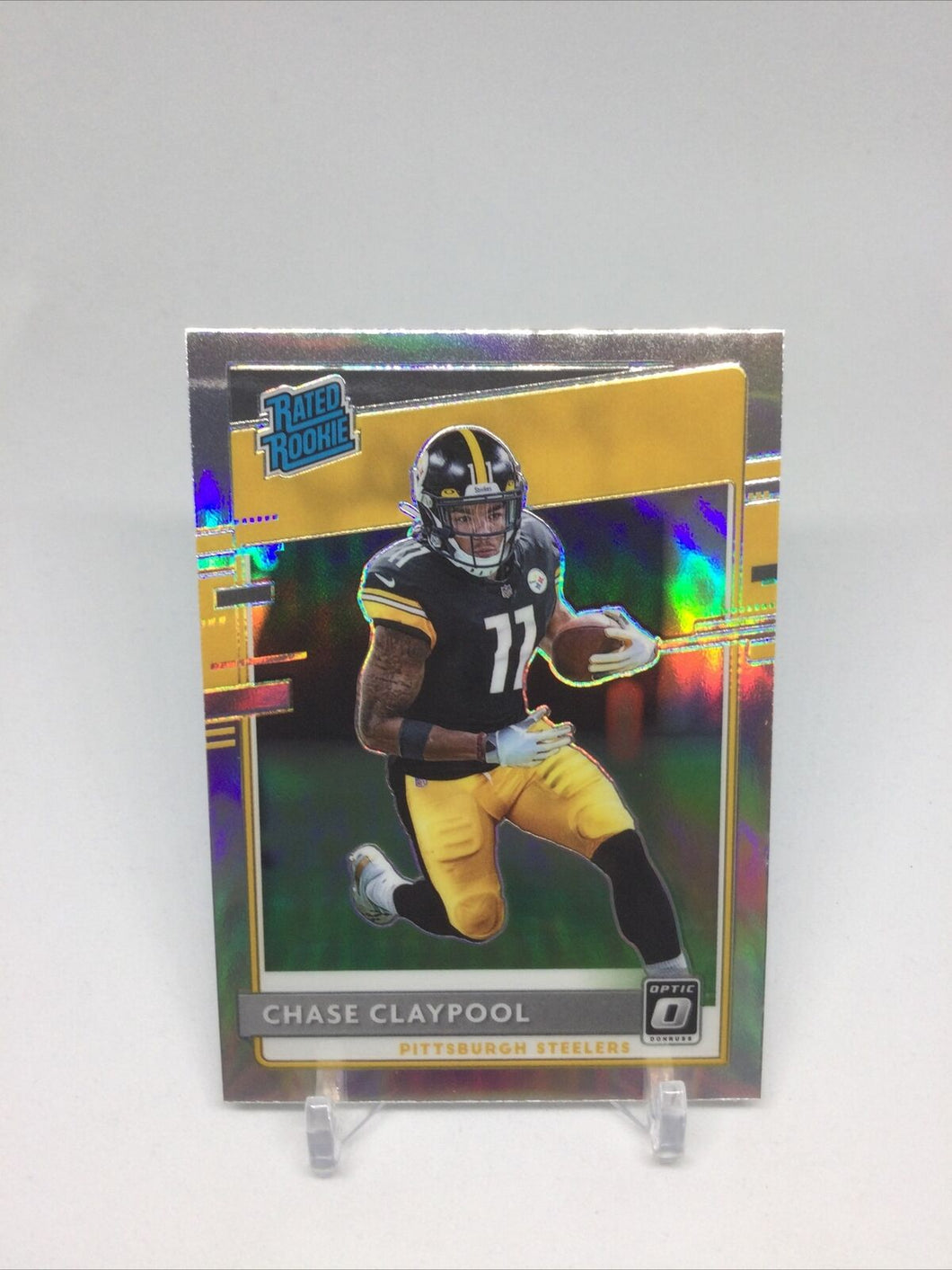 2020 Panini Donruss Chase Claypool Optic Rated Rookie Silver Holo Prizm SP #177 Steelers