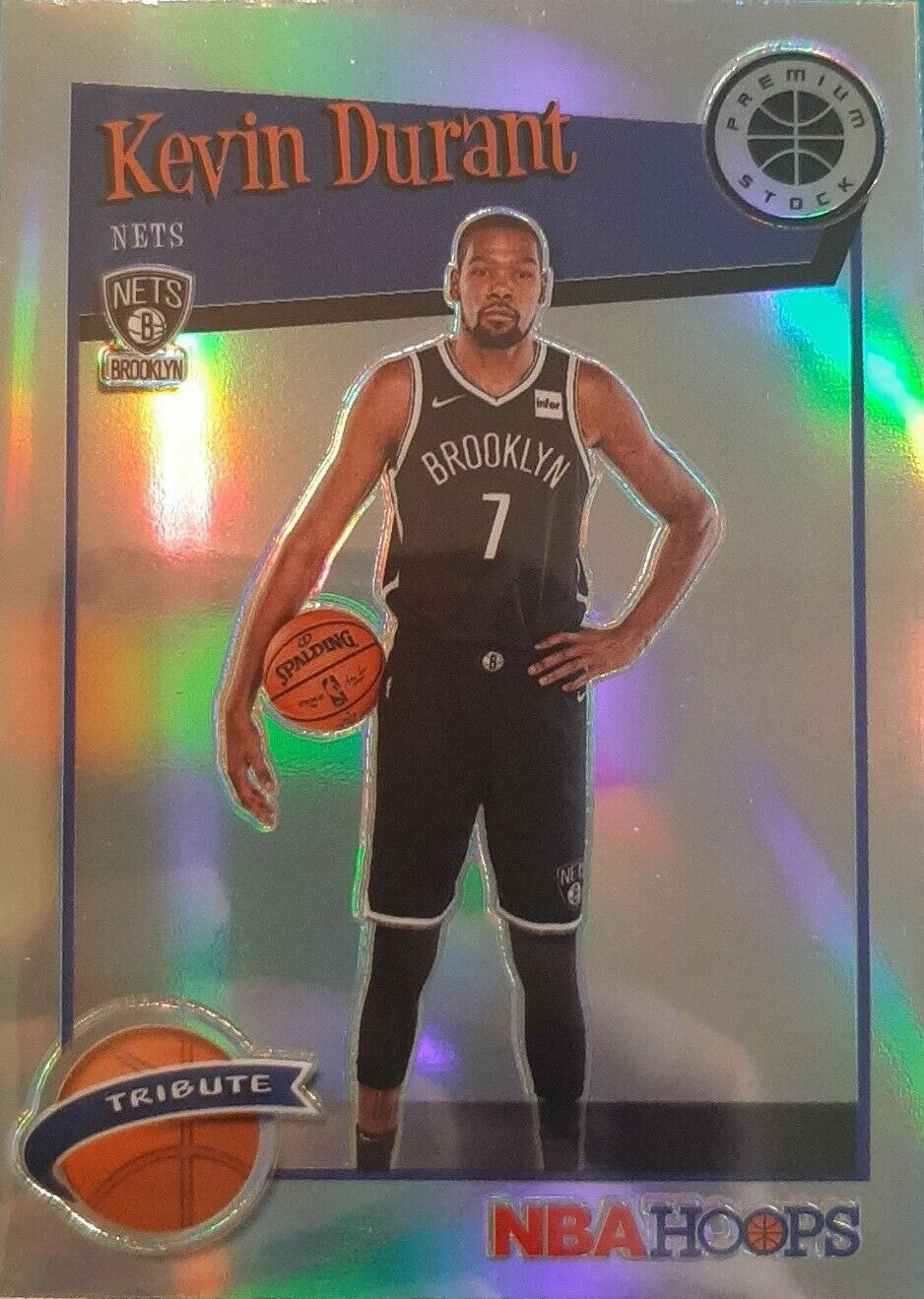 2019-22 Hoops Premium Stock Kevin Durant Tribute Silver Prizm #284 Brooklyn Nets