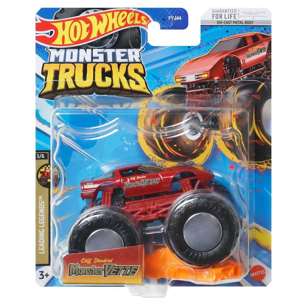 2023 Hot Wheels Monster Trucks Cliff Starbird Monster-Vette Leading Legends 1:64 Diecast Vehicle