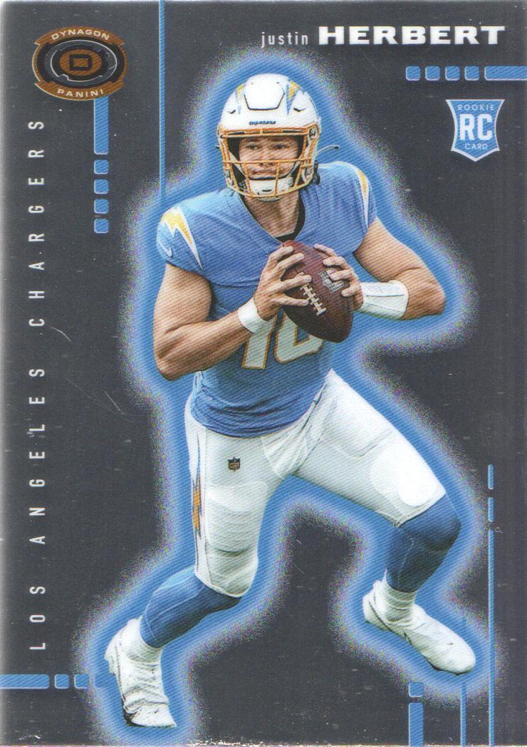 2020 Panini Chronicles Justin Herbert RC Dynagon D-3 Chargers Rookie Card