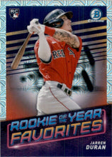 Load image into Gallery viewer, 2022 Bowman Chrome Rookie of Year Favorites Jarren Duran #ROYF-2 Boston Red Sox
