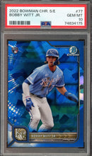 Load image into Gallery viewer, 2022 Bowman Chrome Sapphire #77 Bobby Witt Jr. Royals RC Rookie PSA 10
