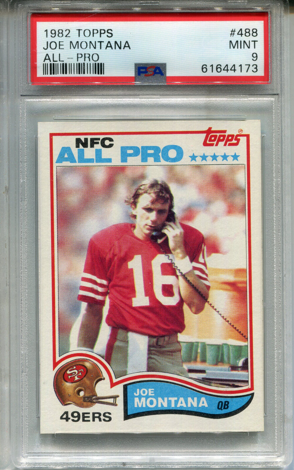 1982 Topps Joe Montana All PRO #488 San Francisco 49ers PSA 9 Mint
