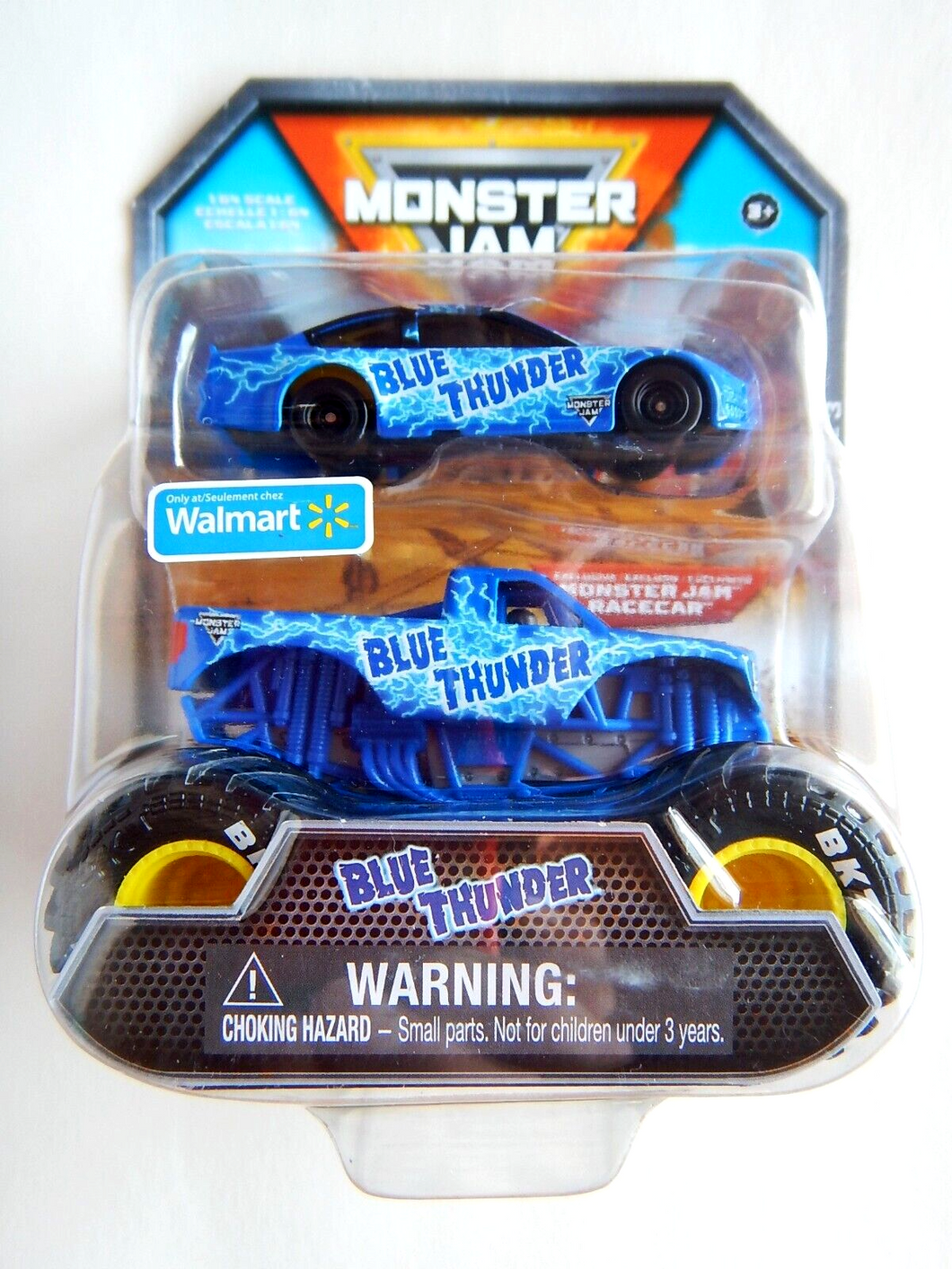 Monster Jam Blue Thunder Truck and Race Car (Walmart Exclusive)