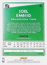 Load image into Gallery viewer, 2020 Donruss # 71 Joel Embiid Philadelphia 76ers
