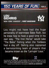 Load image into Gallery viewer, 2019 Topps Opening Day - Lou Gehrig - 150 Years of Fun YOF-3
