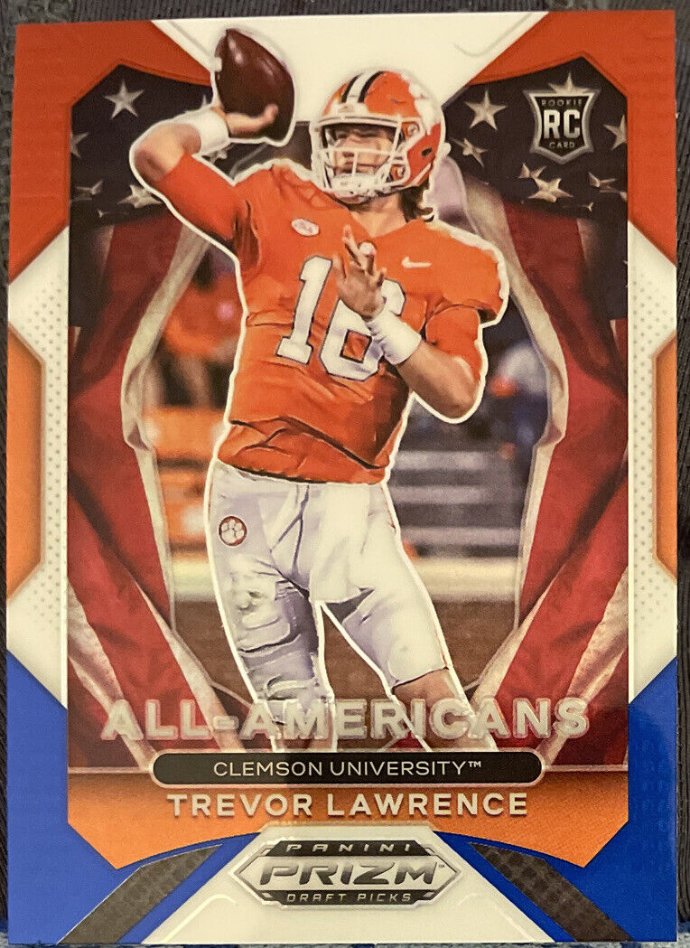 2021 Panini Prizm All Americans Red/White/Blue Prizm Trevor Lawrence Rookie #181 Clemson Tigers RC