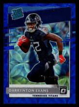 Load image into Gallery viewer, 2021 Panini Donruss Optic Blue Scope Rated Rookie Darrynton Evans #183 Tennessee Titans - walk-of-famesports
