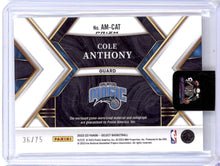 Load image into Gallery viewer, COLE ANTHONY 2022-23 PANINI SELECT PURPLE PATCH AUTO /75 ORLANDO MAGIC
