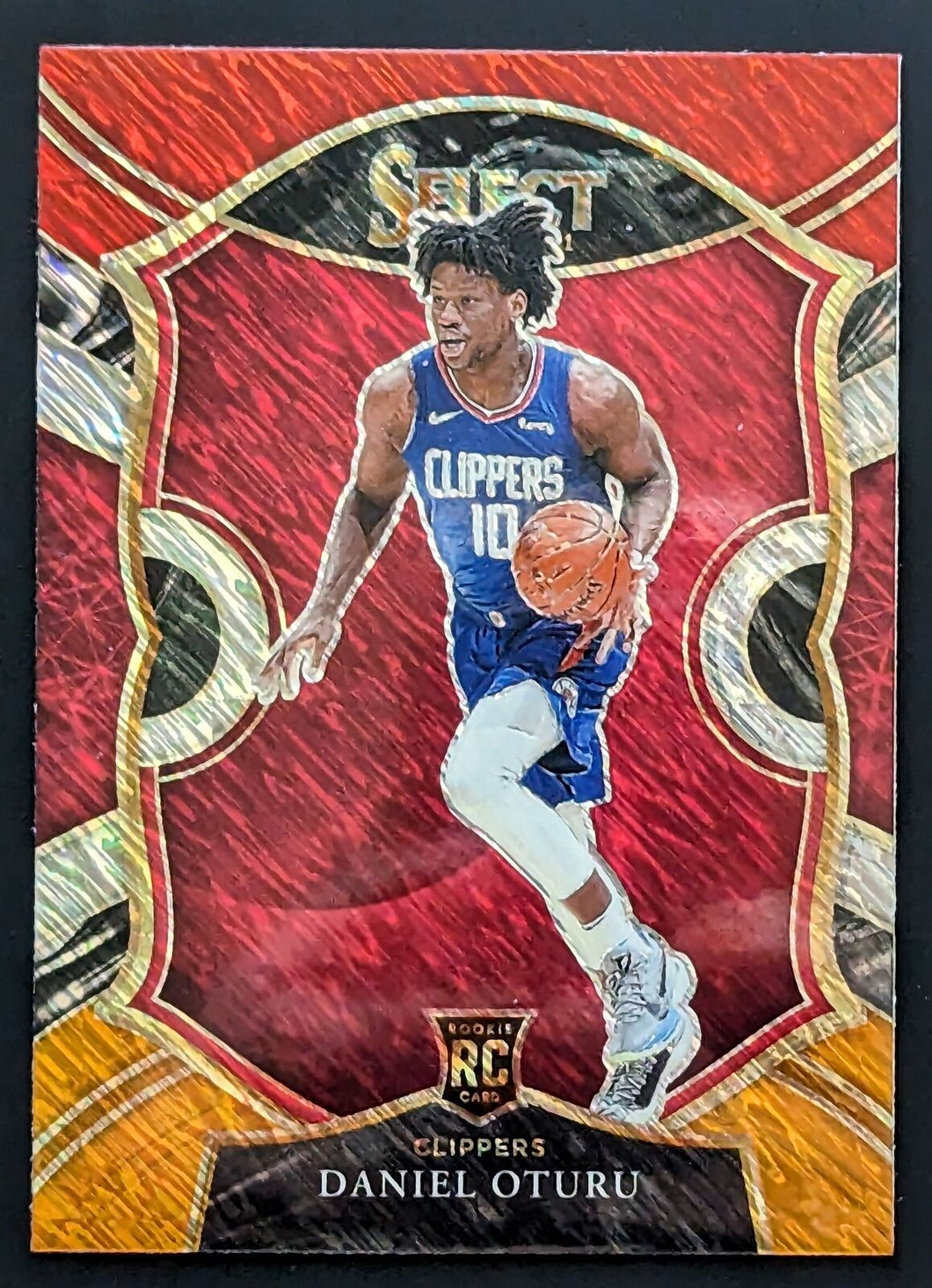 2021 Panini Select Red Shimmer Daniel Oturu RC #93 Los Angeles Clippers