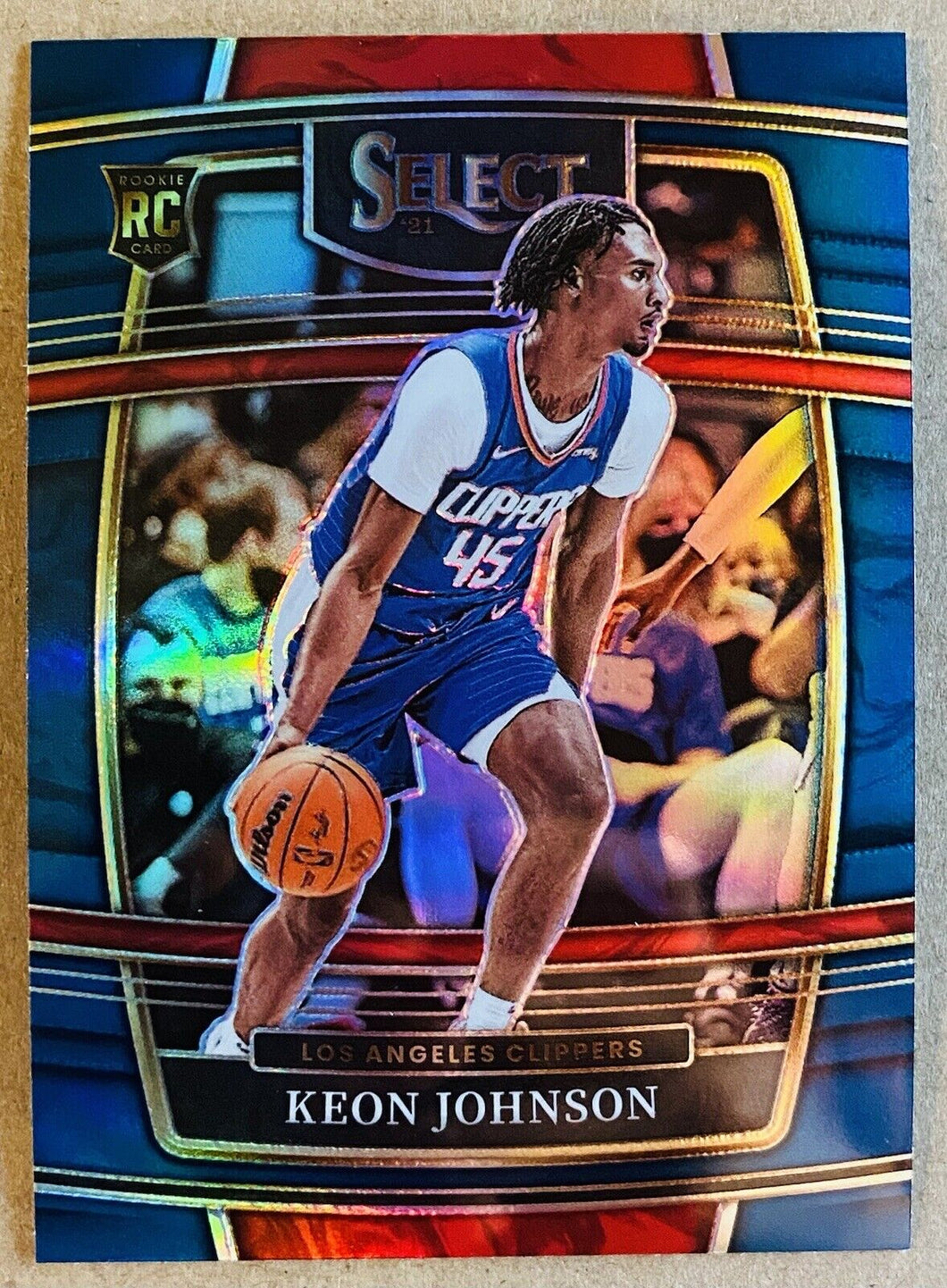 2021-22 Panini Select Keon Johnson Rookies Blue Prizm 40 Los Angeles Clippers