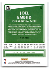 Load image into Gallery viewer, 2020-21 Panini Donruss Joe embidd #71 Philadelphia 76ers
