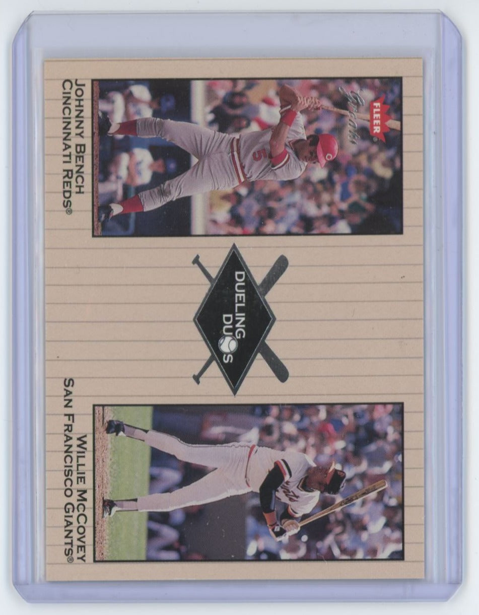 2001 Fleer Skybox Dueling Duos Johnny Bench / Willie McCovey 19/29
