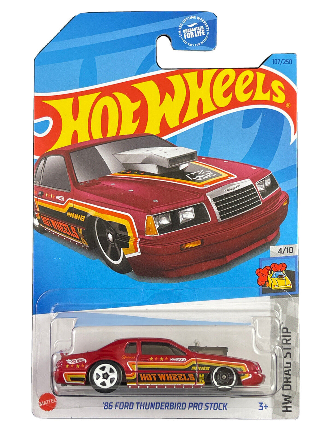 Hot Wheels '86 Ford Thunderbird Pro Stock HW Drag Strip 4/10 107/250 (Red)