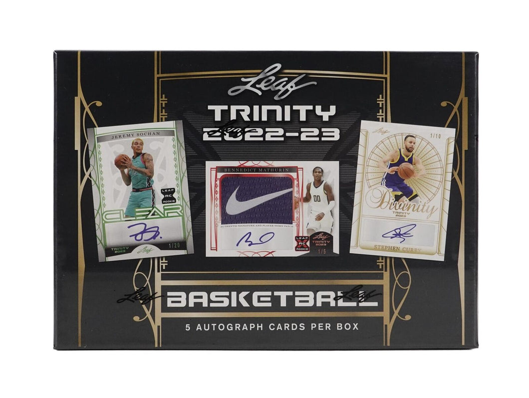 2022-23 Leaf Trinity Basketball  - 5 Autograph Cards Per Box