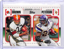 Load image into Gallery viewer, 2010 TOPPS GRIDIRON LINEAGE #GL-BP JIM BROWN-ADRIAN PETERSON - walk-of-famesports
