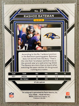 Load image into Gallery viewer, 2022 Panini Prizm Football NFL #21 Rashod Bateman Silver Prizm Auto Card Ravens

