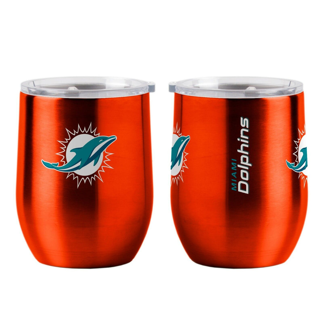 Miami Dolphins Carrot 16oz Gameday Stainless Curved Beverage Tumbler